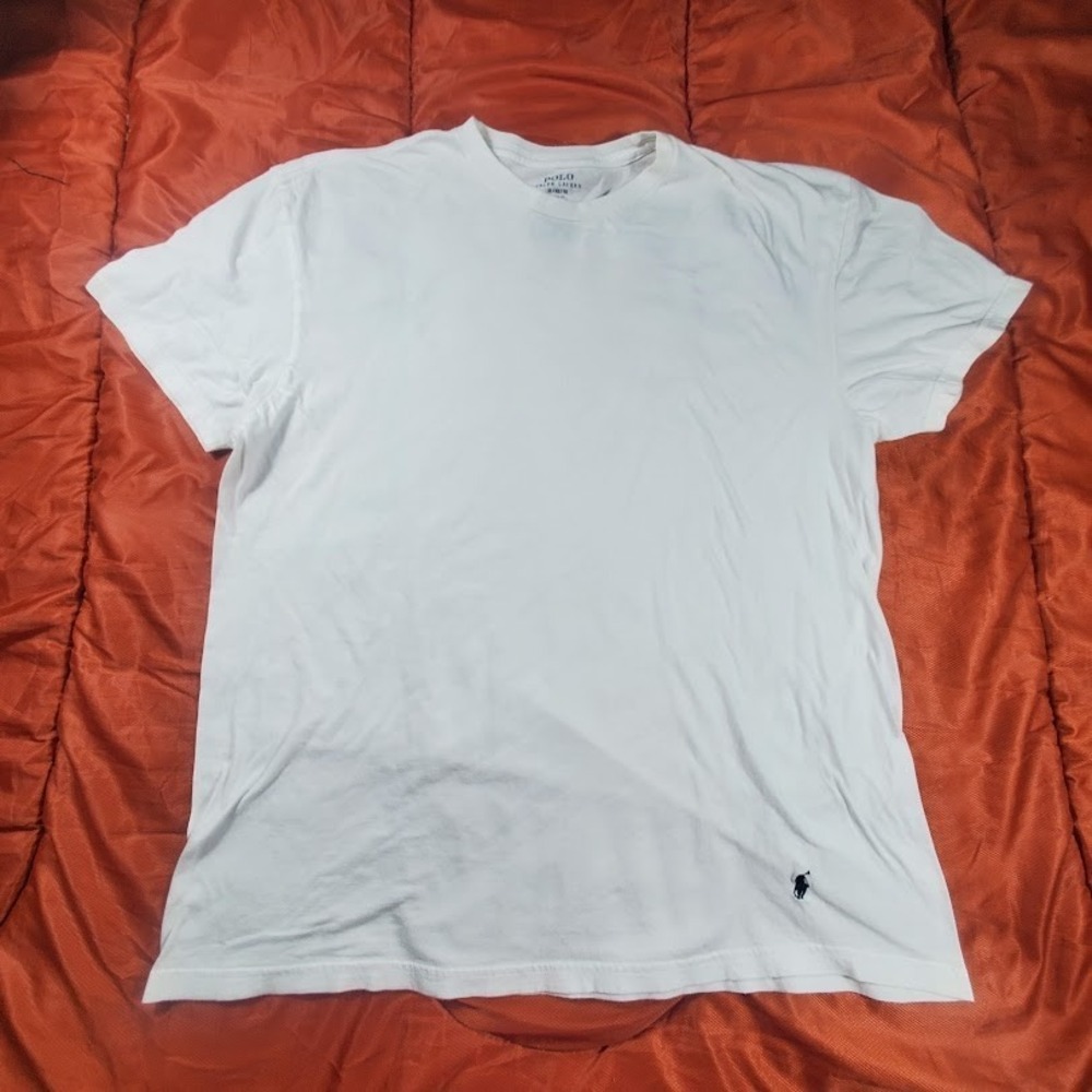 Polo Ralph Lauren Shirt Mens XL White Slim Fit Classic Crewneck Cotton Tee - Picture 1 of 11